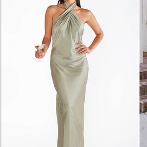 Show Me Your MuMu Strapless Sage Dress